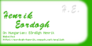 henrik eordogh business card