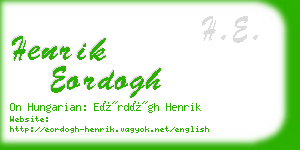 henrik eordogh business card